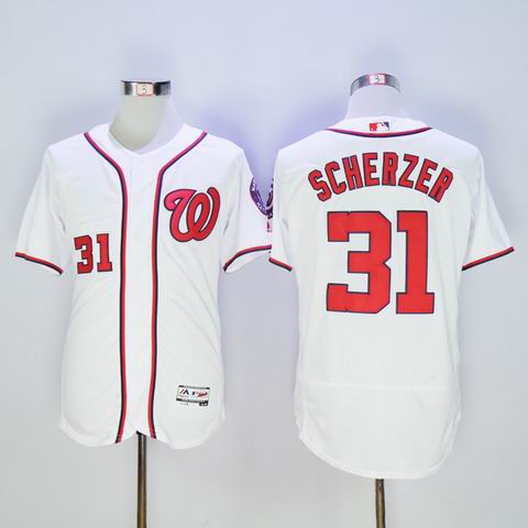 MLB Washington Nationals #31 Max Scherzer white jersey