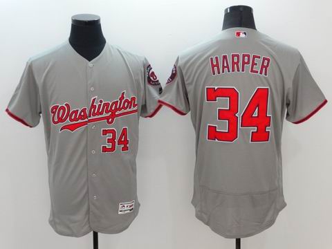 MLB Washington Nationals #34 Bryce Harper grey flexbase jersey