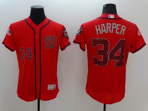MLB Washington Nationals #34 Bryce Harper red flexbase jersey