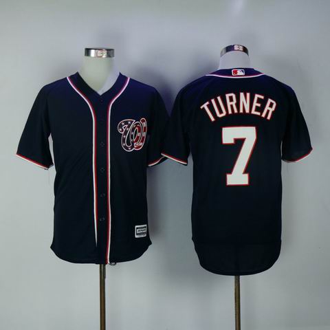 MLB Washington Nationals #7 Turner blue jersey