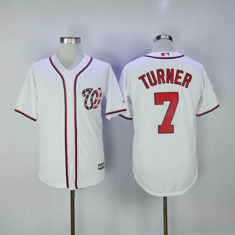 MLB Washington Nationals #7 Turner white jersey