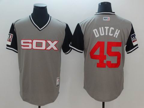 MLB White Sox #45 Dutch grey jersey