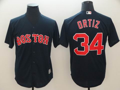 MLB boston redsox #34 Ortiz blue game jersey