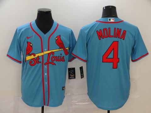 MLB cardinals #4 MOLINA blue game jersey