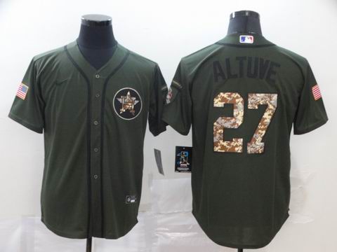 MLB houston Astros #27 ALTUVE army green game jersey