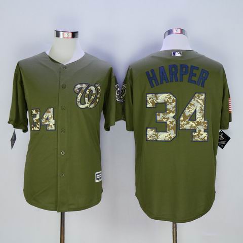 MLB nationals #34 Harper green jersey