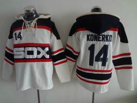 MLB white sox #14 Konerko white sweatshirts hoody
