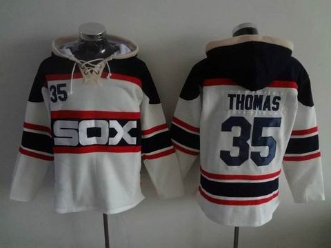 MLB white sox #35 Thomas white sweatshirts hoody