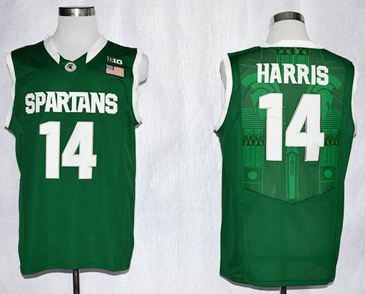 Michigan State Spartans Gary Harris 14 College Football Basketball Authentic Jersey - Green