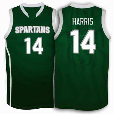 Michigan State Spartans Gary Harris 14 College Football Basketball Jersey - Green