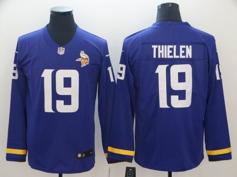 Minnesota Vikings #19 Thielen purple long sleeve jersey