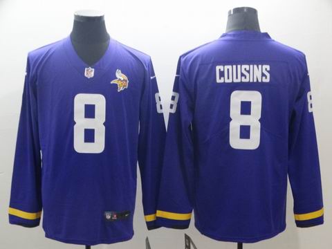 Minnesota Vikings #8 Cousins purple long sleeve jersey