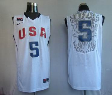 NBA 2010 World Basketball Tournament #5 Kevin Durant White Jersey