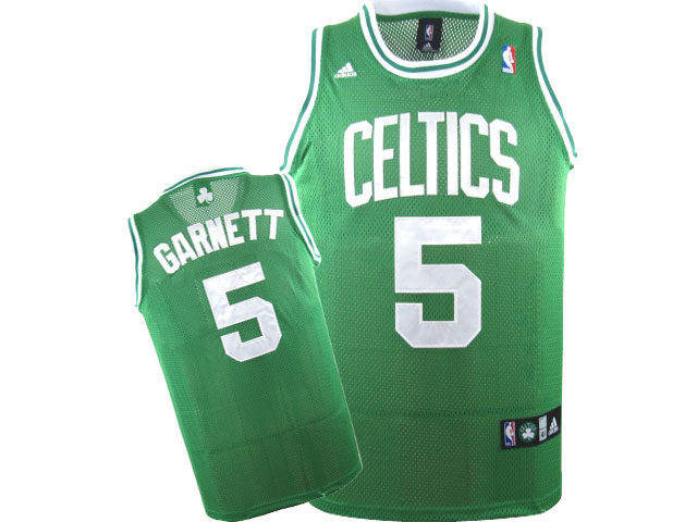 NBA Boston Celtics #5 Kevin Garnett Green swingman Jersey white number swingman