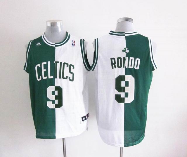 NBA Boston Celtics 9 Rajon Rondo white-green Split Jersey