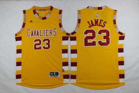 NBA Cleveland Cavaliers #23 James yellow jersey