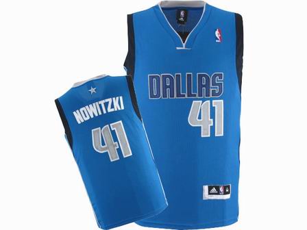 NBA Dallas Mavericks #41 Dirk Nowitzki Baby Blue Jersey