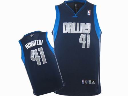 NBA Dallas Mavericks #41 Dirk Nowitzki Dark Blue Jersey