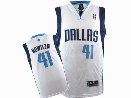 NBA Dallas Mavericks #41 Dirk Nowitzki white Jersey Baby Blue number