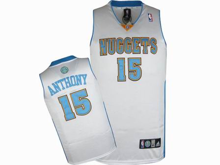 NBA Denver Nuggets #15 Carmelo Anthony White Jersey
