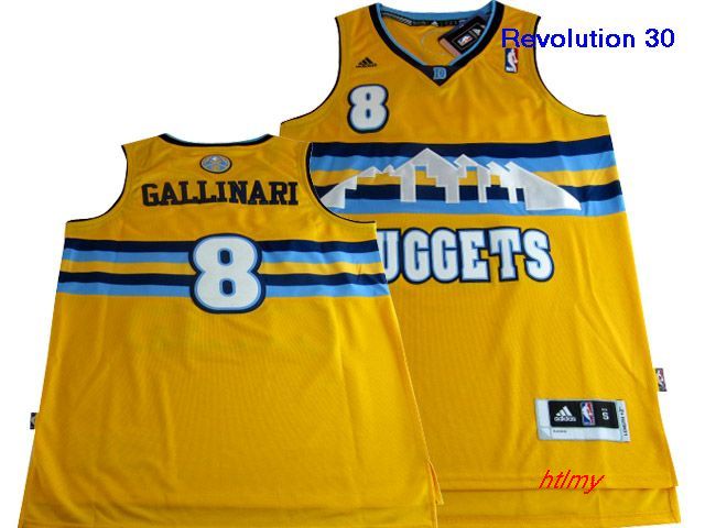 NBA Denver Nuggets 8 Callinari yellow Jersey Revolution 30