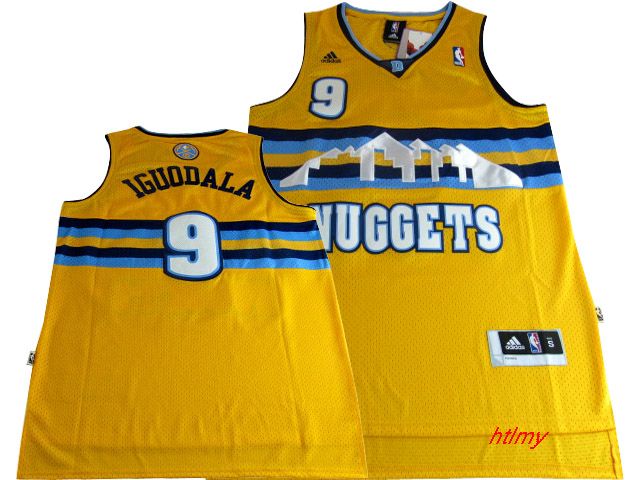 NBA Denver Nuggets 9# Iguodala yellow Jersey Swingman