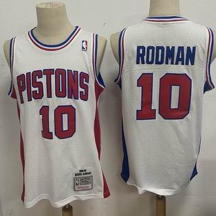 NBA Detroit Pistons #10 RODMAN white jersey