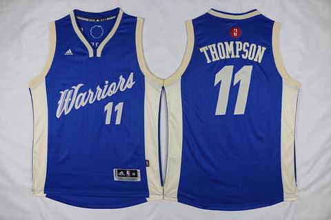 NBA Golden State Warriors #11 Thompson blue christmas day jersey