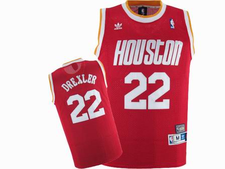 NBA Houston Rockets #22 Clyde Drexler Red Throwback Jersey