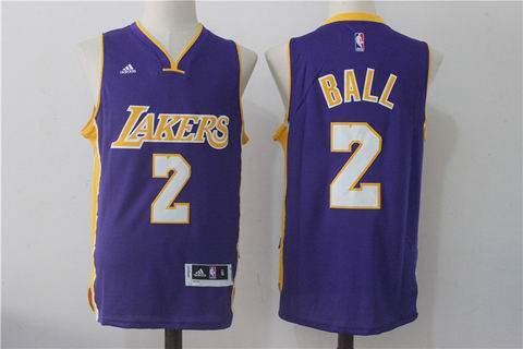 NBA Los Angeles Lakers #2 BALL purple jersey