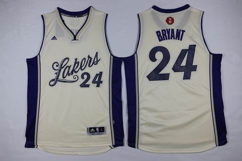 NBA Los Angeles Lakers #24 Bryant white christmas day jersey