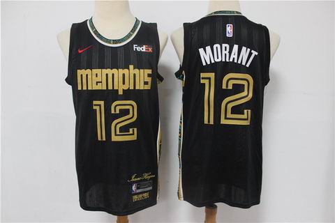 NBA Memphis Grizzlies #12 MORANT black city edtion jersey