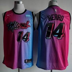 NBA Miami Heats #14 HERRO pink blue city edition