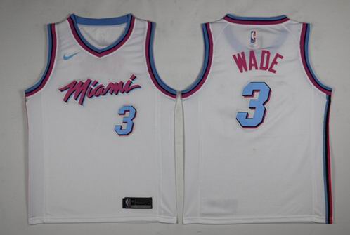 NBA Miami Heats #3 Wade white city jersey