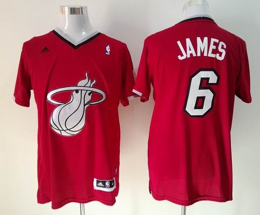 NBA Miami Heats 6 Lebron James red christmas day jersey