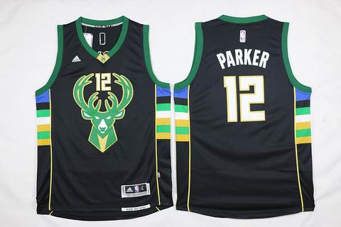 NBA Milwaukee Bucks #12 Parker black jersey