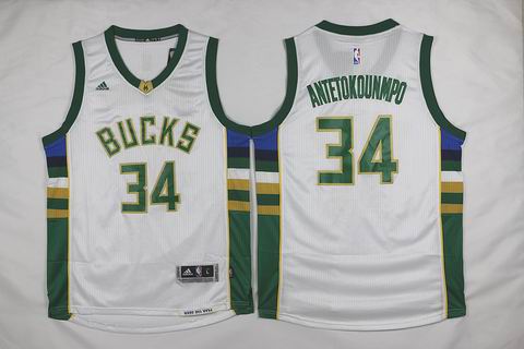 NBA Milwaukee Bucks #34 Antetokounmpo white jersey