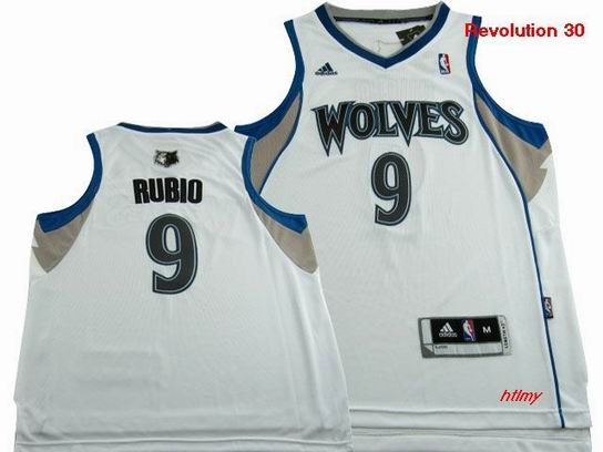 NBA Minnesota Timberwolves 9 Rubio white jersey Revolution 30