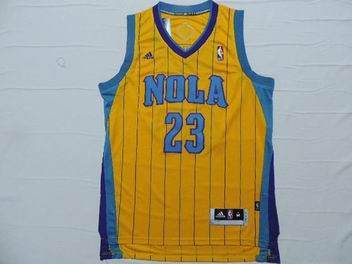 NBA New Orleans Pelicans #23 Davis Hornet Nola jersey yellow