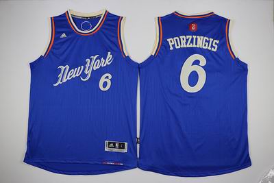 NBA New York Knicks #6 Porzingis blue christmas day jersey