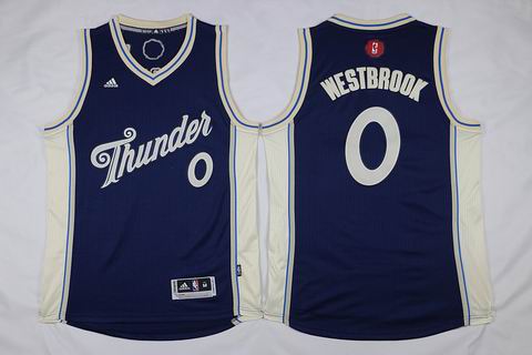 NBA Oklahoma City Thunder #0 Westbrook blue christmas day jersey