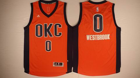 NBA Oklahoma City Thunder #0 Westbrook orange jersey