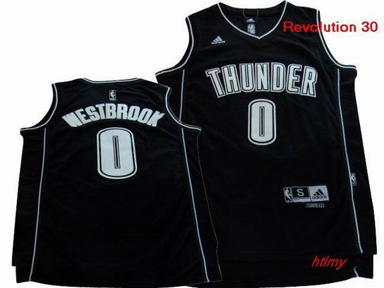NBA Oklahoma City Thunder 0 Westbrook black Jersey Revolution 30