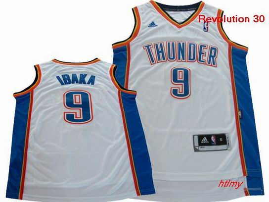 NBA Oklahoma City Thunder 9 Ibaka white jersey Revolution 30