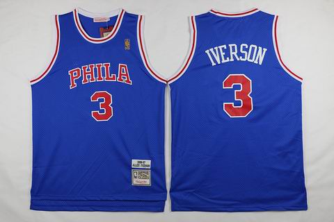 NBA Philadelphia 76ers #3 Iverson blue classic jersey