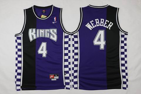 NBA Sacramento Kings 4 Webber purple jersey swingman