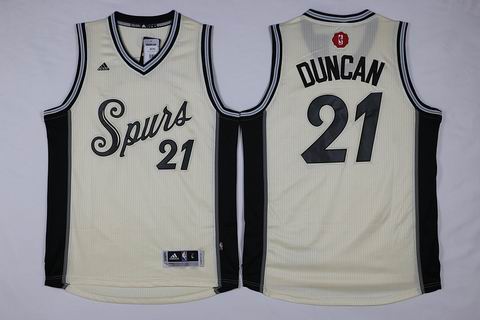 NBA San Antonio Spurs 21 Duncan white christmas day jersey