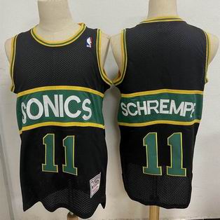 NBA Seattle Supersonics #11 SCHREMPF black jersey