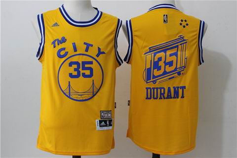 NBA golden state warriors #35 kevin durant yellow the city jersey