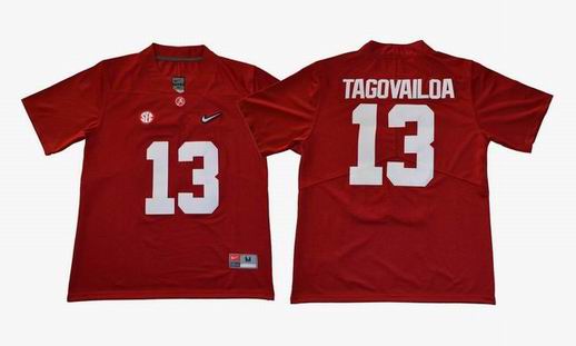 NCAA Alabama Crimson Tide #13 TAGOVAILOA College Football Jersey red